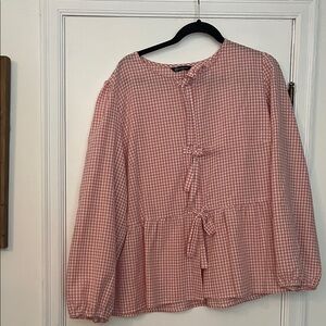 Pink Gingham Women's Top